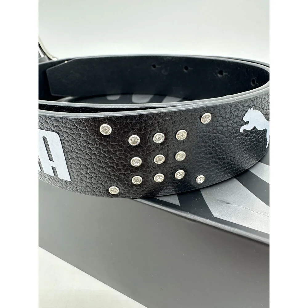 PUMA x A$AP Rocky Cat Belt Men's Size L/XL Black Studded Leather Belt 054939 01